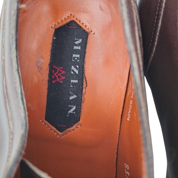 Mezlan Burnished Brown Leather Dress Shoes Men size 10.5 Apron-toe Oxfords Spain main image 14